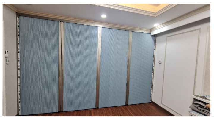 Khám phá vách ngăn điều hòa hệ ray xích ghép cánh hiện đại